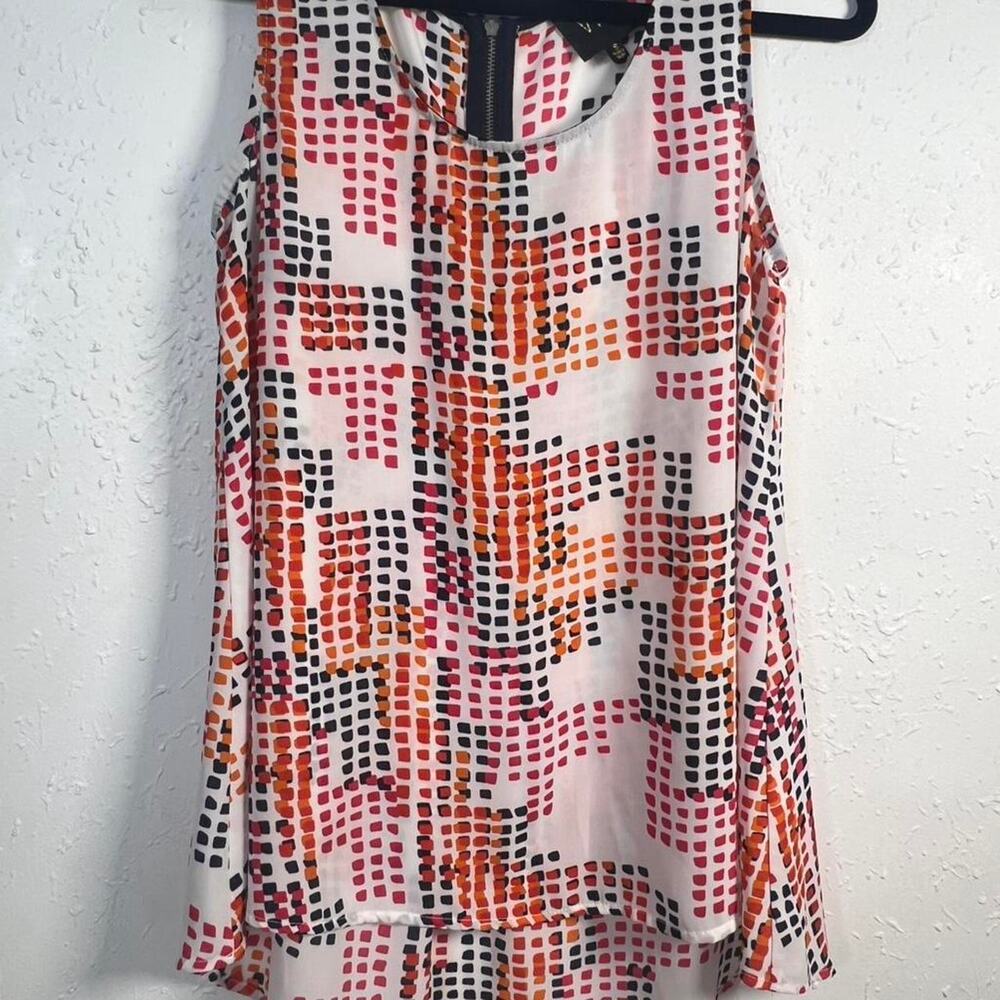 Orange black abstract print